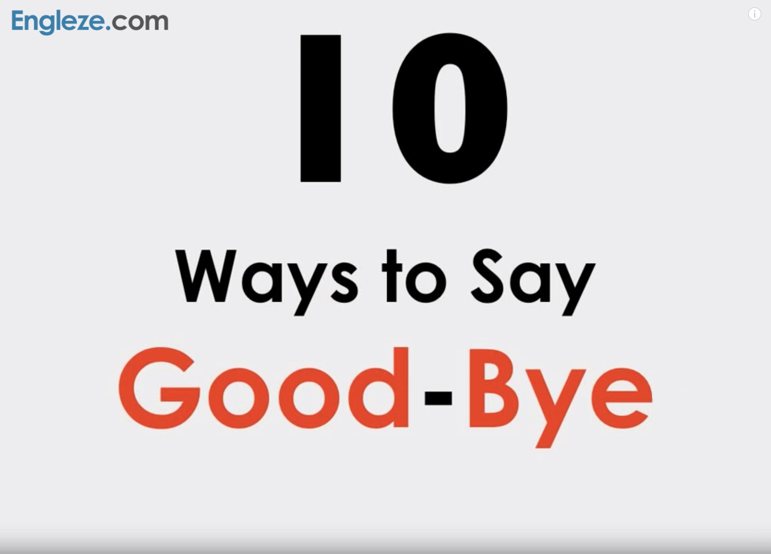 10 Ways To Say Good Bye Easy English Conversation Practice ESL EFL – Engleze com
