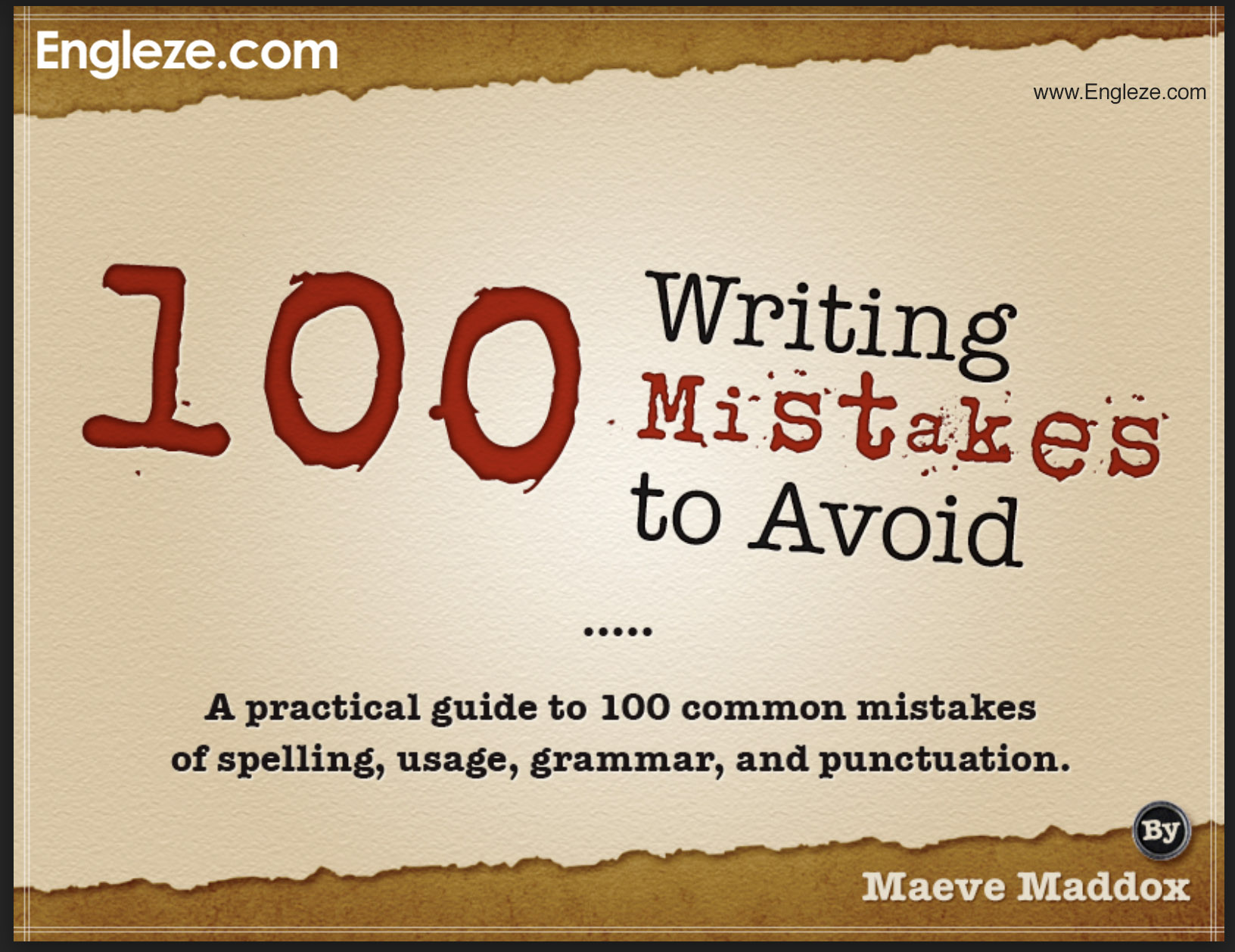 100 Writing mistakes to avoid (PDF) By Engleze.com