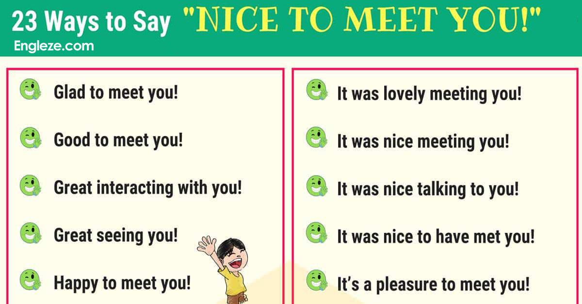 23 Ways to Say “NICE TO MEET YOU” in English