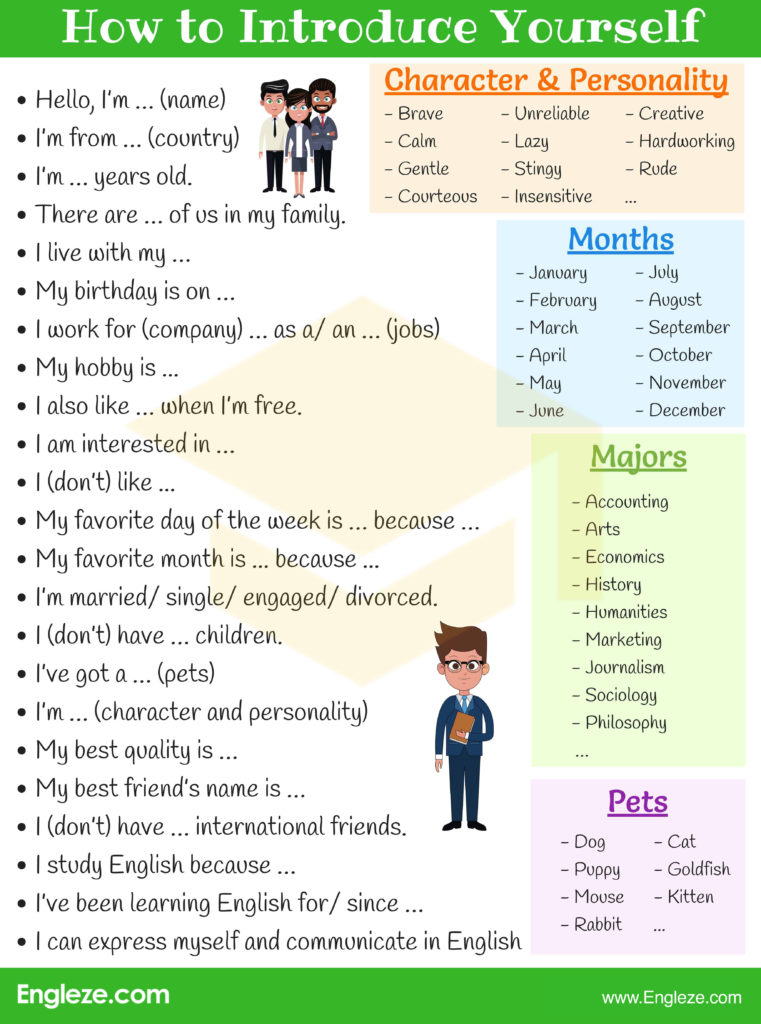 self introduction in english before presentation