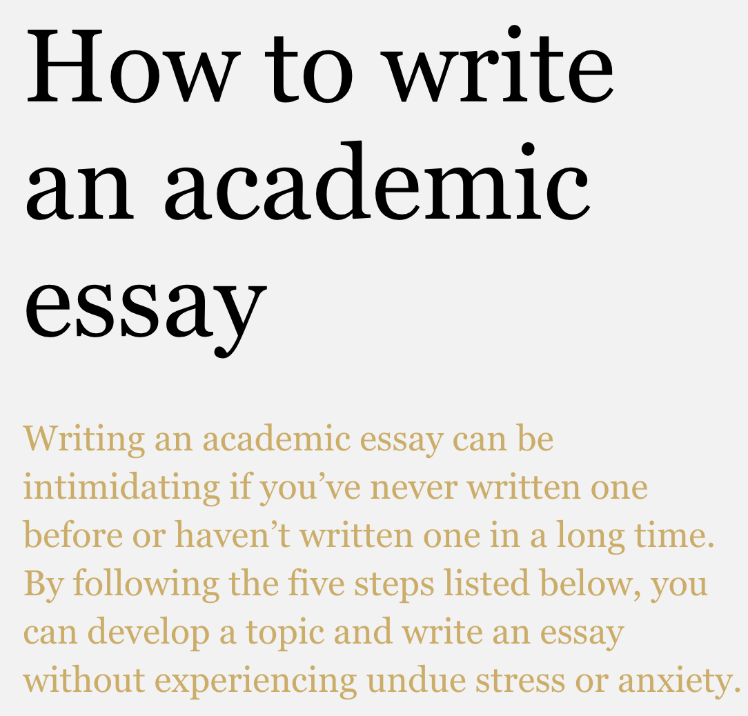 How to write an academic essay?